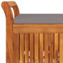 Banco almacenaje jardín con cojín madera maciza de acacia 126cm de vidaXL, Bancos de jardín - Ref: Foro24-319717, Precio: 169...