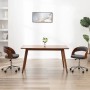 Silla de comedor giratoria de madera curvada y tela gris de vidaXL, Sillas de comedor - Ref: Foro24-287425, Precio: 127,66 €,...