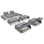 Set de muebles de jardín 5 pzas y cojines ratán sintético gris de vidaXL, Conjuntos de jardín - Ref: Foro24-42889, Precio: 94...