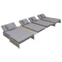 Set de muebles de jardín 5 pzas y cojines ratán sintético gris de vidaXL, Conjuntos de jardín - Ref: Foro24-42889, Precio: 94...