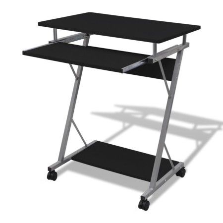 Escritorio compacto de ordenador con bandeja de teclado negro de vidaXL, Escritorios - Ref: Foro24-20051, Precio: 59,96 €, De...