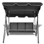 Banco columpio de jardín con dosel negro de vidaXL, Balancines de jardín - Ref: Foro24-41421, Precio: 170,61 €, Descuento: %