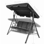 Banco columpio de jardín con dosel negro de vidaXL, Balancines de jardín - Ref: Foro24-41421, Precio: 170,61 €, Descuento: %