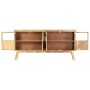 Aparador madera maciza mango en bruto marrón negro 160x30x80 cm de vidaXL, Aparadores - Ref: Foro24-247994, Precio: 441,86 €,...