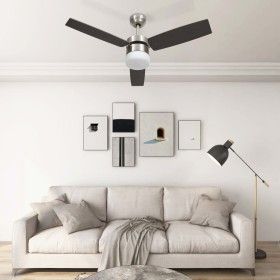 Ventilador de techo con luz con mando marrón oscuro 108 cm de vidaXL, Ventiladores de techo - Ref: Foro24-51491, Precio: 146,...
