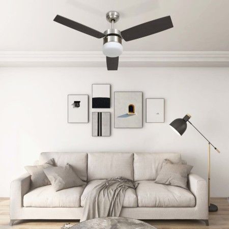 Ventilador de techo con luz con mando marrón oscuro 108 cm de vidaXL, Ventiladores de techo - Ref: Foro24-51491, Precio: 146,...