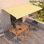 Toldo retráctil automático amarillo y blanco 600x350 cm de vidaXL, Toldos - Ref: Foro24-3069048, Precio: 727,15 €, Descuento: %