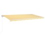 Toldo retráctil automático amarillo y blanco 600x350 cm de vidaXL, Toldos - Ref: Foro24-3069048, Precio: 727,15 €, Descuento: %
