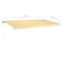Toldo retráctil automático amarillo y blanco 600x350 cm de vidaXL, Toldos - Ref: Foro24-3069048, Precio: 805,59 €, Descuento: %