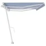 Toldo de pie automático azul y blanco 600x350 cm de vidaXL, Toldos - Ref: Foro24-3069686, Precio: 885,41 €, Descuento: %