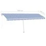 Toldo de pie automático azul y blanco 600x350 cm de vidaXL, Toldos - Ref: Foro24-3069686, Precio: 885,41 €, Descuento: %