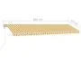 Toldo de pie automático amarillo y blanco 600x350 cm de vidaXL, Toldos - Ref: Foro24-3069688, Precio: 885,02 €, Descuento: %