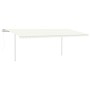Toldo retráctil automático con postes crema 6x3,5 m de vidaXL, Toldos - Ref: Foro24-3070087, Precio: 866,58 €, Descuento: %