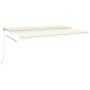 Toldo retráctil automático con postes crema 6x3,5 m de vidaXL, Toldos - Ref: Foro24-3070087, Precio: 866,58 €, Descuento: %