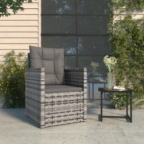Sillón de jardín con cojín ratán sintético gris de vidaXL, Sillas de jardín - Ref: Foro24-362323, Precio: 84,18 €, Descuento: %