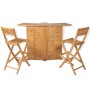 Set mesa y sillas plegables bistró de jardín 3 pzas teca maciza de vidaXL, Conjuntos de jardín - Ref: Foro24-43805, Precio: 6...