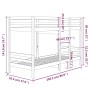 Litera de madera maciza de pino 90x200 cm de vidaXL, Camas y somieres - Ref: Foro24-3139829, Precio: 227,15 €, Descuento: %