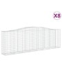 Cestas de gaviones 8 uds forma de arco hierro 400x50x120/140 cm de vidaXL, Maceteros y jardineras - Ref: Foro24-3145975, Prec...