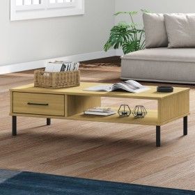 Mesa de centro patas de metal OSLO madera maciza pino marrón de vidaXL, Mesas de centro - Ref: Foro24-351036, Precio: 53,42 €...