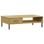 Mesa de centro patas de metal OSLO madera maciza pino marrón de vidaXL, Mesas de centro - Ref: Foro24-351036, Precio: 53,42 €...
