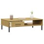 Mesa de centro patas de metal OSLO madera maciza pino marrón de vidaXL, Mesas de centro - Ref: Foro24-351036, Precio: 53,42 €...