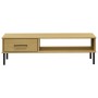 Mesa de centro patas de metal OSLO madera maciza pino marrón de vidaXL, Mesas de centro - Ref: Foro24-351036, Precio: 53,42 €...