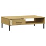 Mesa de centro patas de metal OSLO madera maciza pino marrón de vidaXL, Mesas de centro - Ref: Foro24-351036, Precio: 53,42 €...