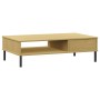 Mesa de centro patas de metal OSLO madera maciza pino marrón de vidaXL, Mesas de centro - Ref: Foro24-351036, Precio: 53,42 €...
