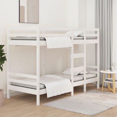 Litera de madera maciza de pino 90x200 cm de vidaXL, Camas y somieres - Ref: Foro24-3139830, Precio: 275,00 €, Descuento: %