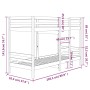 Litera de madera maciza de pino 90x200 cm de vidaXL, Camas y somieres - Ref: Foro24-3139830, Precio: 275,00 €, Descuento: %