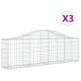 Cestas gaviones 3 uds forma de arco hierro 200x30x60/80 cm de vidaXL, Maceteros y jardineras - Ref: Foro24-3145389, Precio: 2...