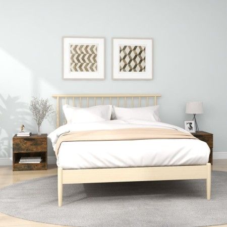 Mesitas de noche 2 uds madera contrachapada color roble ahumado de vidaXL, Mesitas de noche - Ref: Foro24-817046, Precio: 53,...