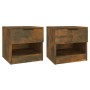 Mesitas de noche 2 uds madera contrachapada color roble ahumado de vidaXL, Mesitas de noche - Ref: Foro24-817046, Precio: 53,...