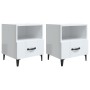 Mesitas de noche 2 uds madera contrachapada blanco brillante de vidaXL, Mesitas de noche - Ref: Foro24-812037, Precio: 67,18 ...