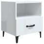Mesitas de noche 2 uds madera contrachapada blanco brillante de vidaXL, Mesitas de noche - Ref: Foro24-812037, Precio: 67,18 ...