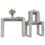 Mesas apilables 3 piezas madera contrachapada gris hormigón de vidaXL, Mesas auxiliares - Ref: Foro24-808607, Precio: 44,04 €...