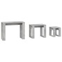 Mesas apilables 3 piezas madera contrachapada gris hormigón de vidaXL, Mesas auxiliares - Ref: Foro24-808607, Precio: 44,04 €...