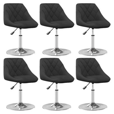 Silla de comedor giratoria 6 uds terciopelo negro en Sillas de comedor | Comprar online en Foru.es