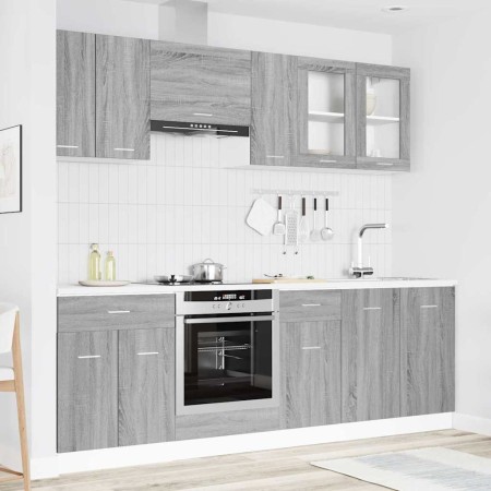 Juegos de muebles de cocina con cajón Lyon 8 pcs Gris Sonoma en Armarios de cocina | Comprar online en Foru.es