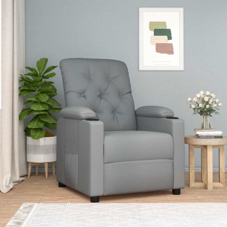 Sillón reclinable de tela gris claro en Sillones | Comprar online en Foru.es