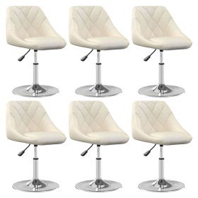 Silla de comedor giratoria 6 uds terciopelo crema en Sillas de comedor | Comprar online en Foru.es