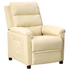 Sillón reclinable de tela crema en Sillones | Comprar online en Foru.es