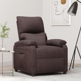 Sillón reclinable de tela marrón oscuro en Sillones | Comprar online en Foru.es