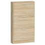 Mueble zapatero madera contrachapada color roble 59x17x108 cm en Zapateros y organizadores de calzado | Comprar online en Foru.e