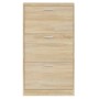 Mueble zapatero madera contrachapada color roble 59x17x108 cm en Zapateros y organizadores de calzado | Comprar online en Foru.e