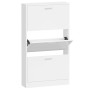 Mueble zapatero madera contrachapada blanco brillo 59x17x108 cm en Zapateros y organizadores de calzado | Comprar online en Foru