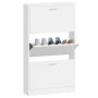 Mueble zapatero madera contrachapada blanco brillo 59x17x108 cm en Zapateros y organizadores de calzado | Comprar online en Foru
