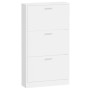 Mueble zapatero madera contrachapada blanco brillo 59x17x108 cm en Zapateros y organizadores de calzado | Comprar online en Foru