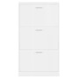Mueble zapatero madera contrachapada blanco brillo 59x17x108 cm en Zapateros y organizadores de calzado | Comprar online en Foru