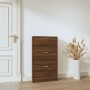 Mueble zapatero madera contrachapada marrón roble 59x17x108 cm en Zapateros y organizadores de calzado | Comprar online en Foru.